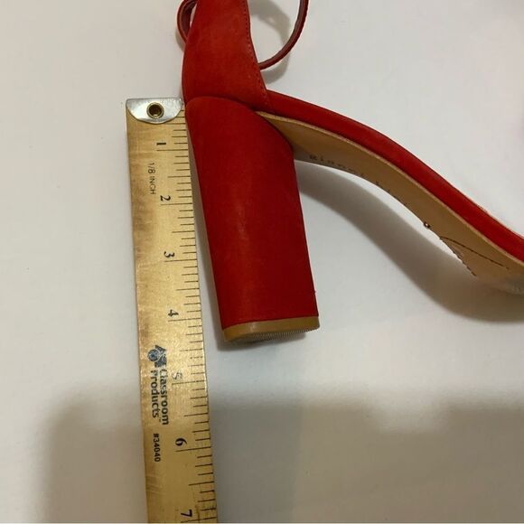 Gianni Bini Red Suede Ankle Strap Heel Sandals Size 10 - Picture 8 of 9